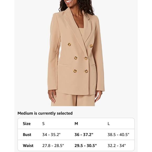 The Drop Women’s Kurt Double-Breasted Blazer | Tan | Size Large NWT - Picture 6 of 11